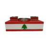 Ashtray Lebanon 2 Cigars Rest Printed Leather 3D Lebanese Flag