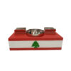 Ashtray Lebanon 2 Cigars Rest Printed Leather 3D Lebanese Flag - Image 2