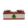 Ashtray Lebanon 4 Cigars Rest Printed Leather 3D Lebanese Flag