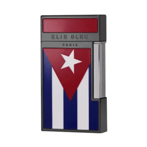 Cuban Flag Black IP Rhodium Accent