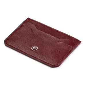 Small Credit Card Holder, 3+3 CC, Saffiano Bordeaux
