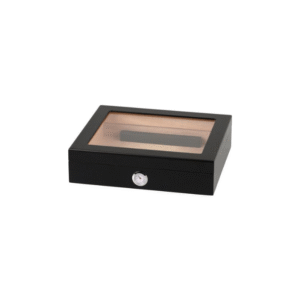 Humidor Black Matte Glass window
