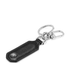 Rectangular Keyring, Black Saffiano