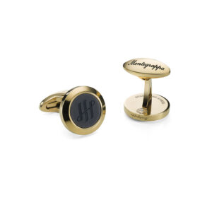 Classico Ambigram Cufflinks, IP Yellow Gold & IP Black