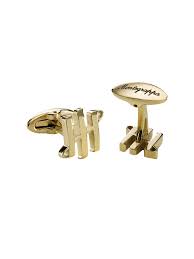 Ambigram Cufflinks, IP Yellow Gold