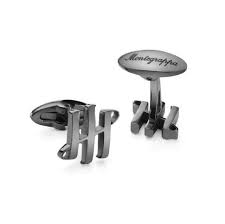 Ambigram Cufflinks, IP Gun Metal