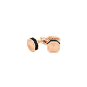 NeroUno Linea Cufflinks, Rose Gold PVD, Metal Inlay