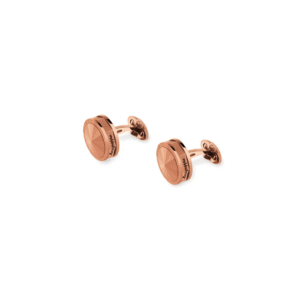 NeroUno Cufflinks, Rose Gold PVD, Metal Inlay