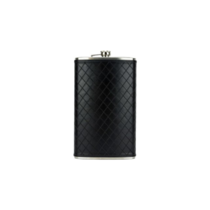 Flask stainless steel with black leather