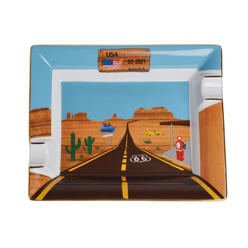 Porcelain Ashtray Road 66